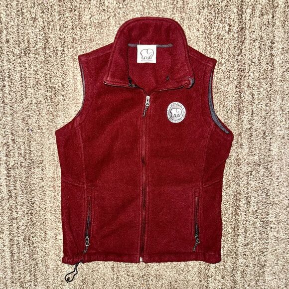 Ivory Ella Women's Maroon Fleece Full Zip Logo Vest - Picture 4 of 7